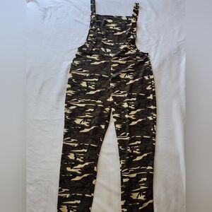 SHEIN Green and Brown Camouflage Jumpsuit